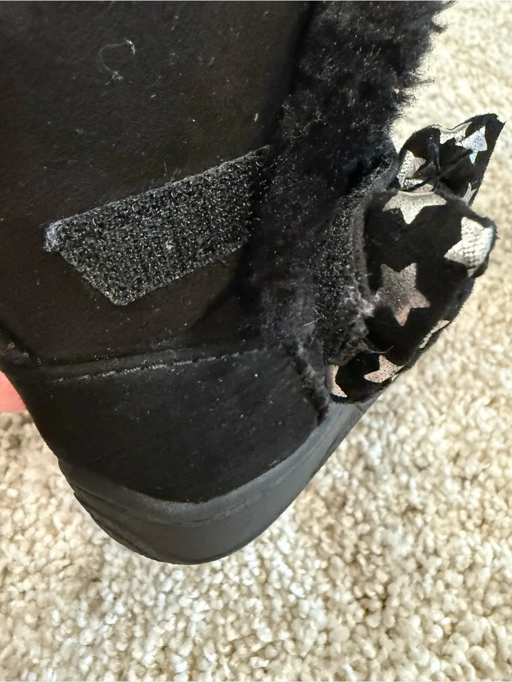 Garanimals Black Fuzzy Bow Kids Winter Boots